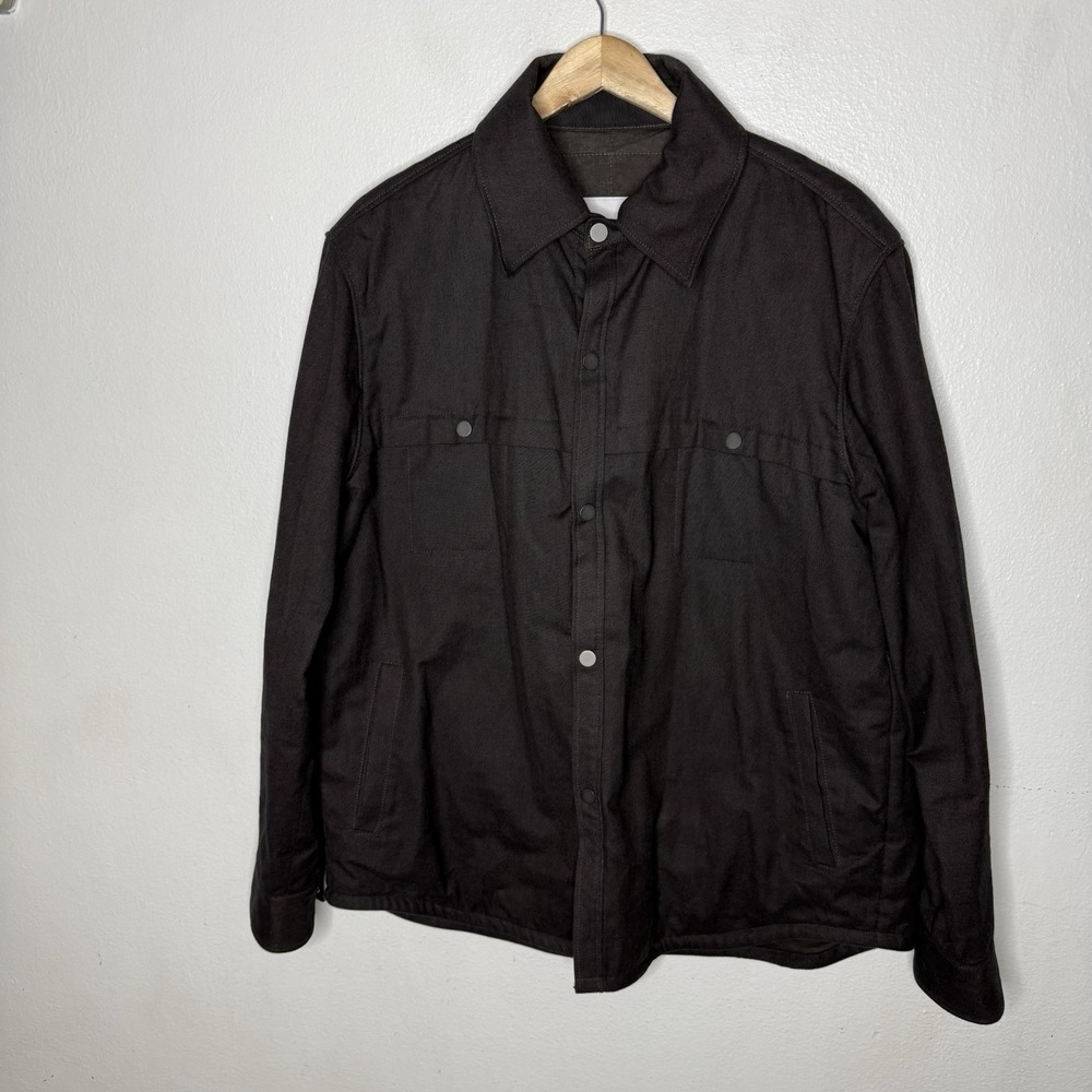 Men's Black Casual Jacket - Classic Button-Front Workwear